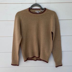 Vintage 100% Shetland Wool Ribbed Knit Sweater M